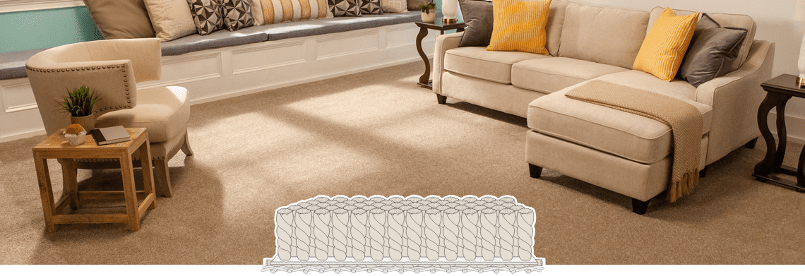 plush carpet flooring in a living room setting