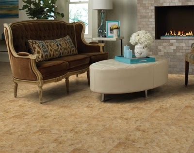 Make a formal statement in your living room or family room with ceramic or porcelain tile floors