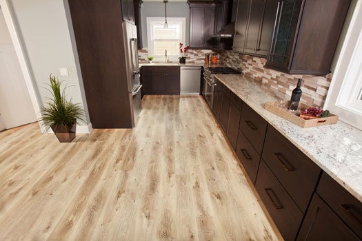 Vinyl flooring is durable, easy-to-clean, and has the look of real stone, tile or wood