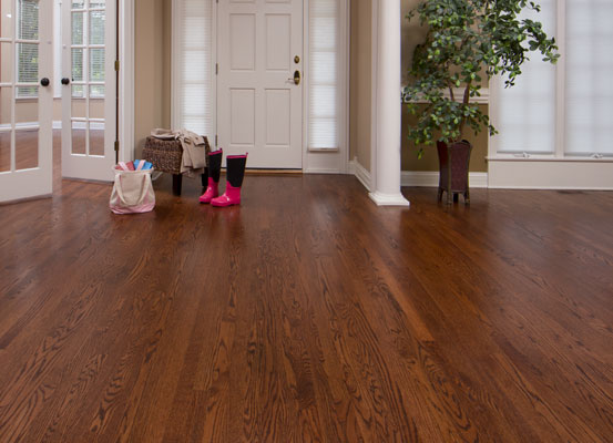 Laminate flooring is an affordable option to bring the look of hardwood to your mudroom floor or laundry room floor