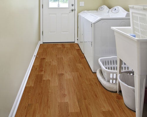 Vinyl plank is a budget-friendly wood look floor with excellent moisture, soil, and stain resistance