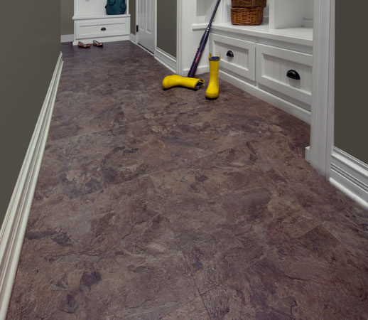 Vinyl tile is soil and stain resistant, which can be important for mudrooms that see daily traffic