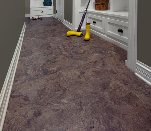 Vinyl tile is soil and stain resistant, which can be important for mudrooms that see daily traffic