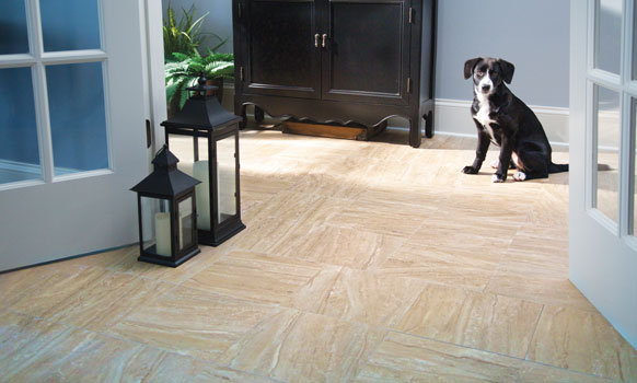 Ceramic tile and porcelain tile are both rugged, durable, stain- and soil-resistant, and easy to clean.