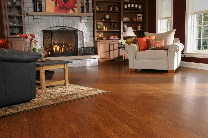 hardwood flooring in family room