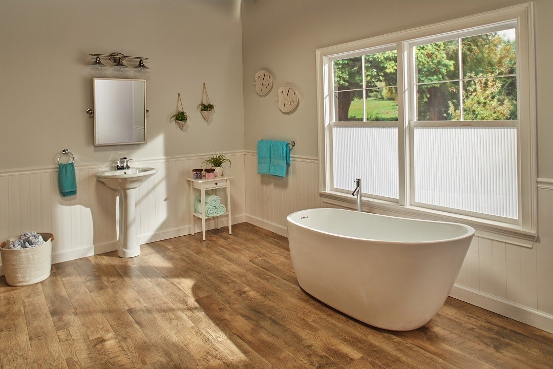 Waterproof vinyl flooring for bathrooms discount