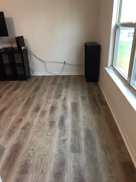 vinyl plank in the living room