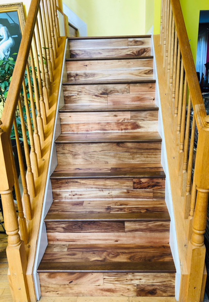 solid hardwood on the stairs
