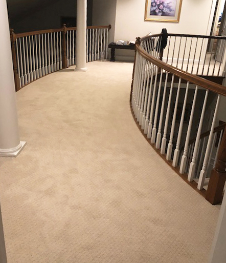 pattern carpet in the hallway