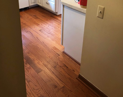 solid hardwood flooring in the kitchen