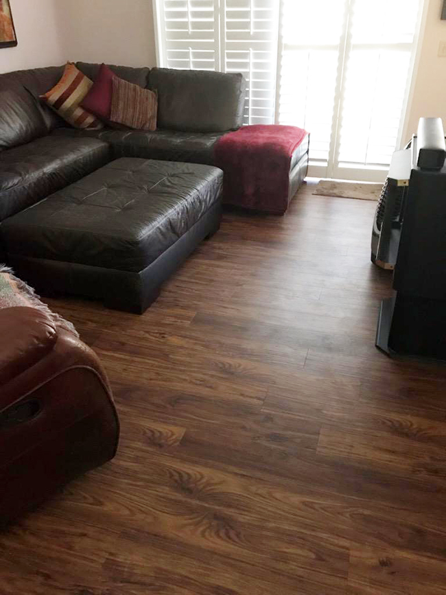waterproof vinyl plank flooring in the living room