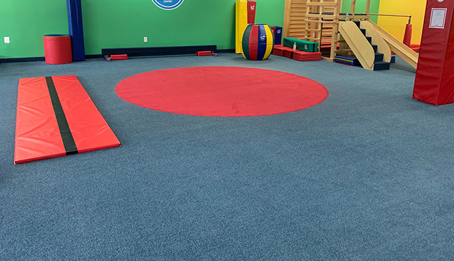 commercial carpet in a children's gym