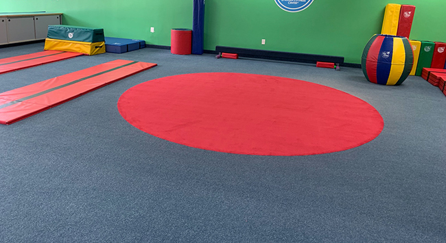 colorful commercial carpet in a children's gym