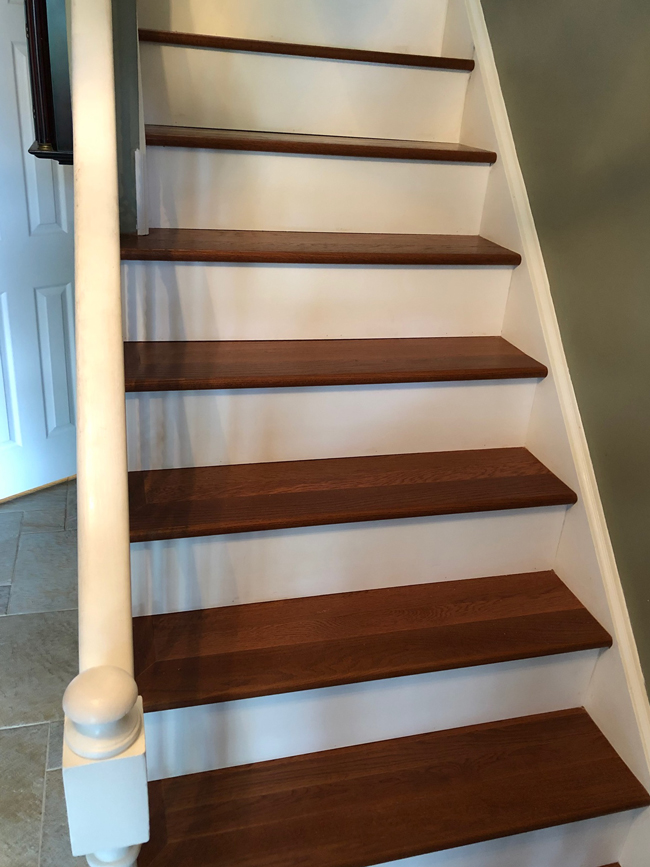 solid hardwood on the stairs 