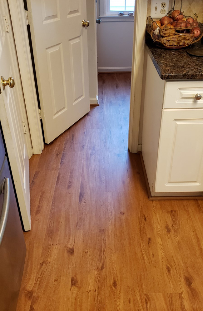 waterproof vinyl plank flooring in the kitchen