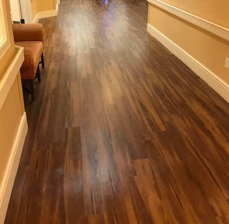 commercial vinyl plank in a healthcare facility
