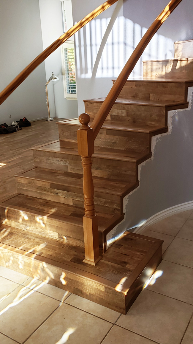 wood laminate flooring on stairs