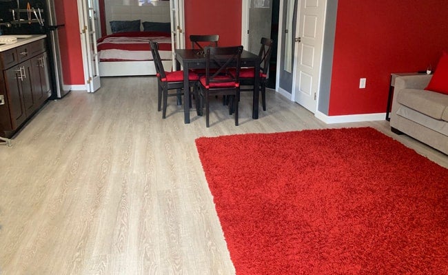 vinyl plank flooring in the hallway