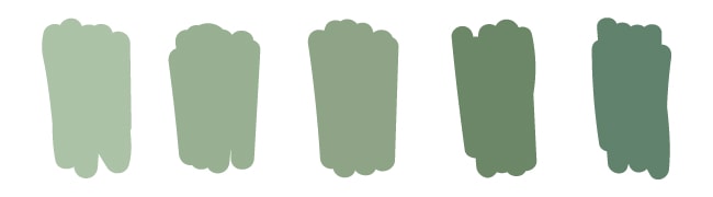 dusty green color swatches