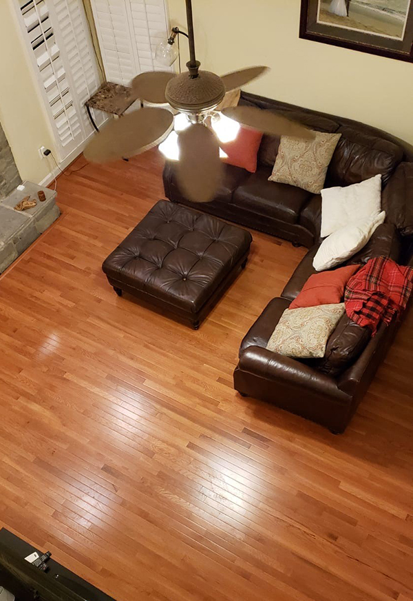 hardwood flooring in family room