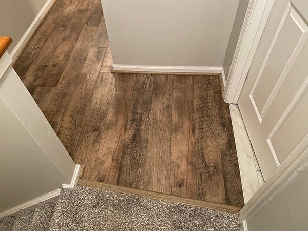 Laminate flooring in hallway