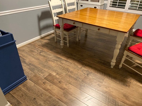 Laminate flooring in kitchen