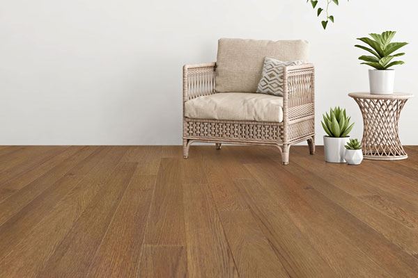 matte engineered hardwood flooring with a chair