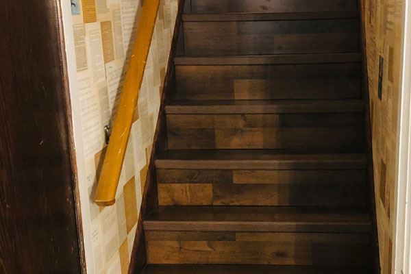 laminate flooring on the stairs