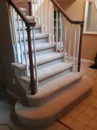plush carpet on the stairs