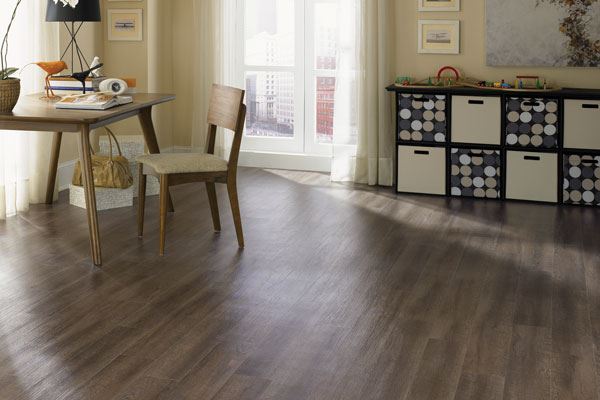 vinyl plank flooring in a home office